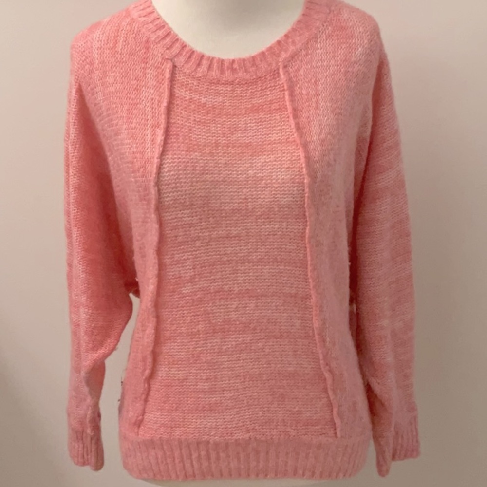 Handmade - Knit Sweater - Pink - Women’s Size L - Raglan Sleeves